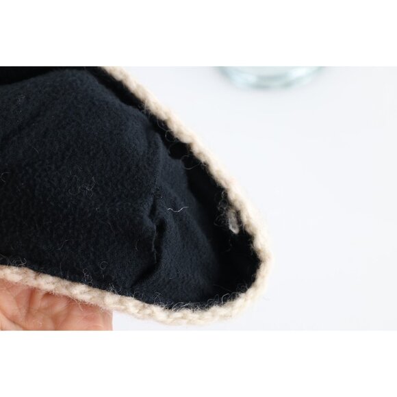 Vintage 90s Streetwear Fleece Lined Fair Isle Wool Knit Winter Beanie Hat Womens - Picture 7 of 7